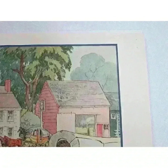 Art Print Edward Penfield INN ON THE BOSTON POST 1804 Color Litho 9x12 Antique - Picture 4 of 12